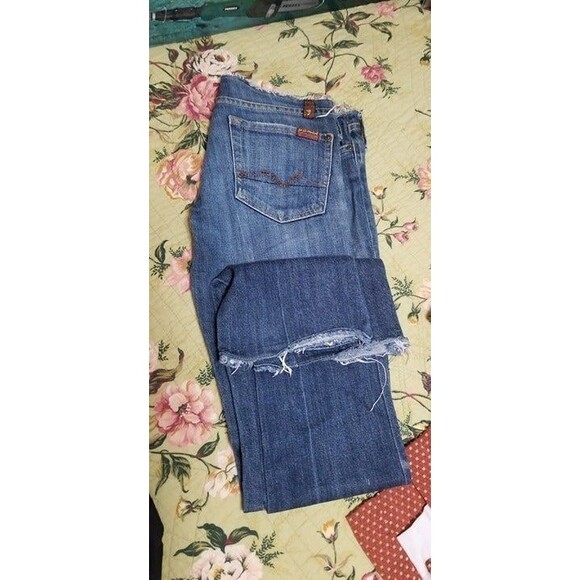 7 For All Mankind, Festival Jeans, cut to Fringe Low Waist Sze 26 W - Picture 10 of 15